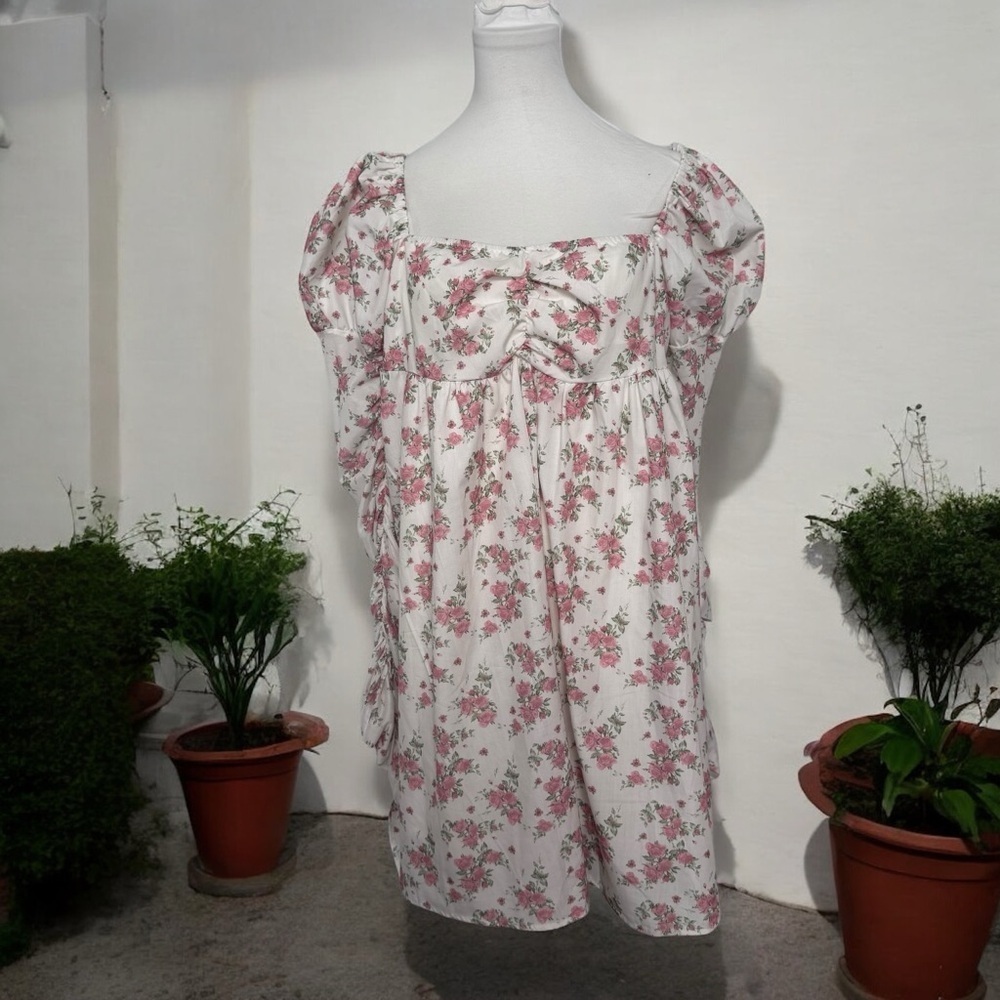 Floral Romantic Puff Sleeve Dress Babydoll  Garden Cottagecore fairy 14